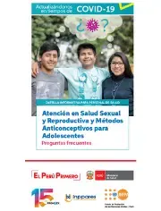 Cartilla informativa para personal de salud - Atención en Salud Sexual y Reproductiva y Métodos Anticonceptivos para Adolescentes