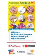 Cartilla informativa para personal de salud - Métodos Anticonceptivos para Adolescentes que debes conocer