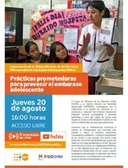 PROGRAMA - Lanzamiento de la Sistematización de dos Servicios Diferenciados de Salud para Adolescentes (SDSA): Prácticas prometedoras para prevenir el embarazo adolescente