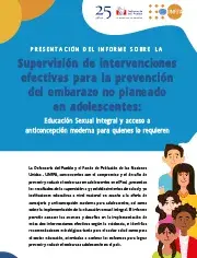 Supervisión de intervenciones efectivas para la prevención del embarazo no planeado en adolescentes