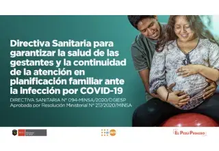 Directiva Sanitaria para garantizar la salud de las gestantes y la continuidad de la atención en planificación familiar ante la infección por COVID-19