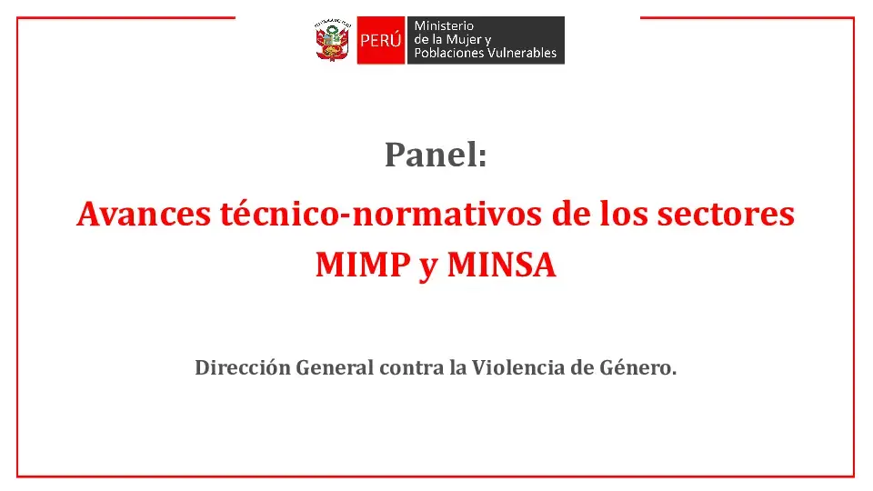 Avances normativos del MIMP y el Minsa en violencia contra la mujer